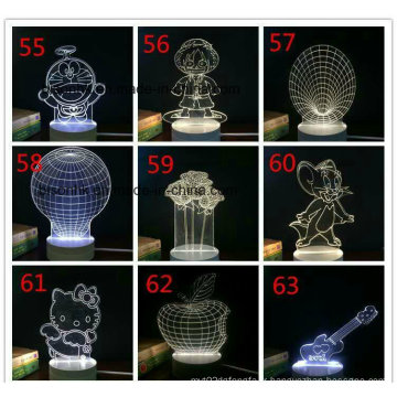 Acrylique LED 3D Light, éclairage Illuminations Touch Control 3D Light